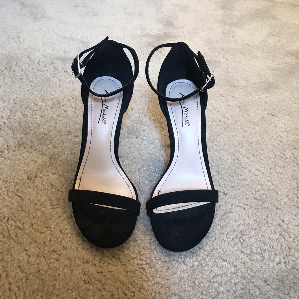 Black suede heels
